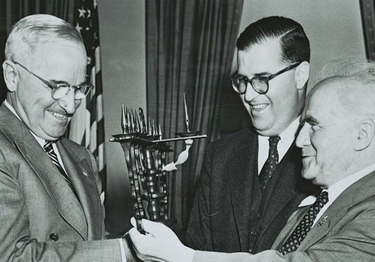 Abba Eban and prime minister David Ben-Gurion visiting US president Harry Truman, 1951.