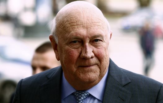 South Africa's former president Frederik Willem de Klerk 