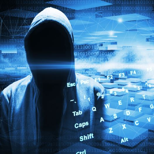 Illustrative image of a computer hacker
