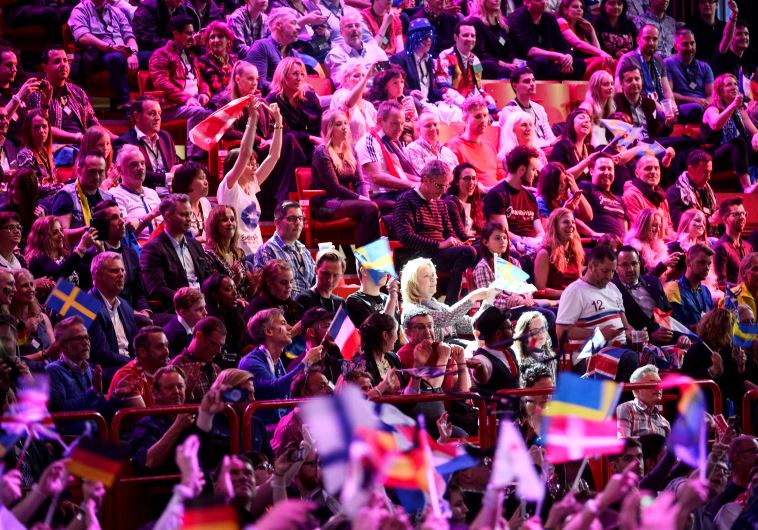 The audience warms up for the Eurovision Song Contest final at the Ericsson Globe Arena in Stockholm, Sweden, May 14, 2016
