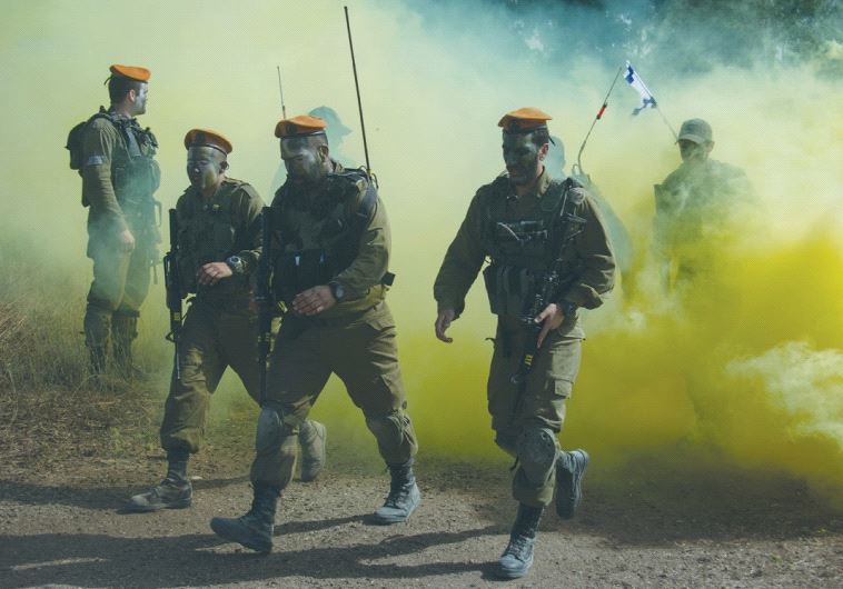OME FRONT COMMAND soldiers take part in a rescue training exercise.