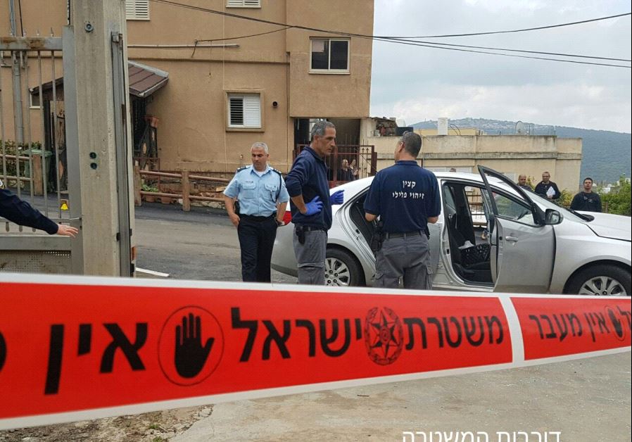 Police at the scene of a crime in Rameh in northern Israel