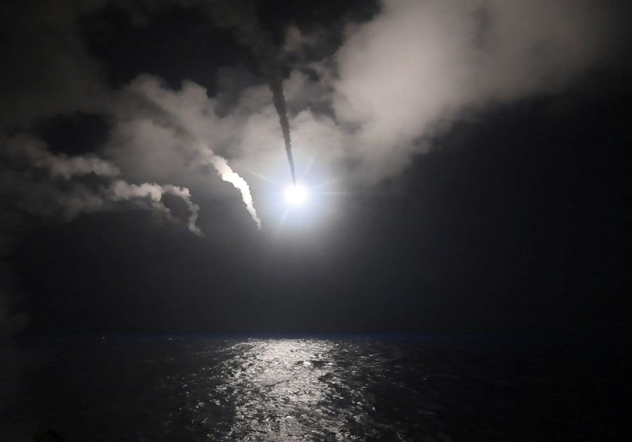 US Navy guided-missile destroyer USS Porter (DDG 78) conducts strike operations while in the Mediterranean Sea which US Defense Department said was a part of cruise missile strike against Syria on April 7, 2017