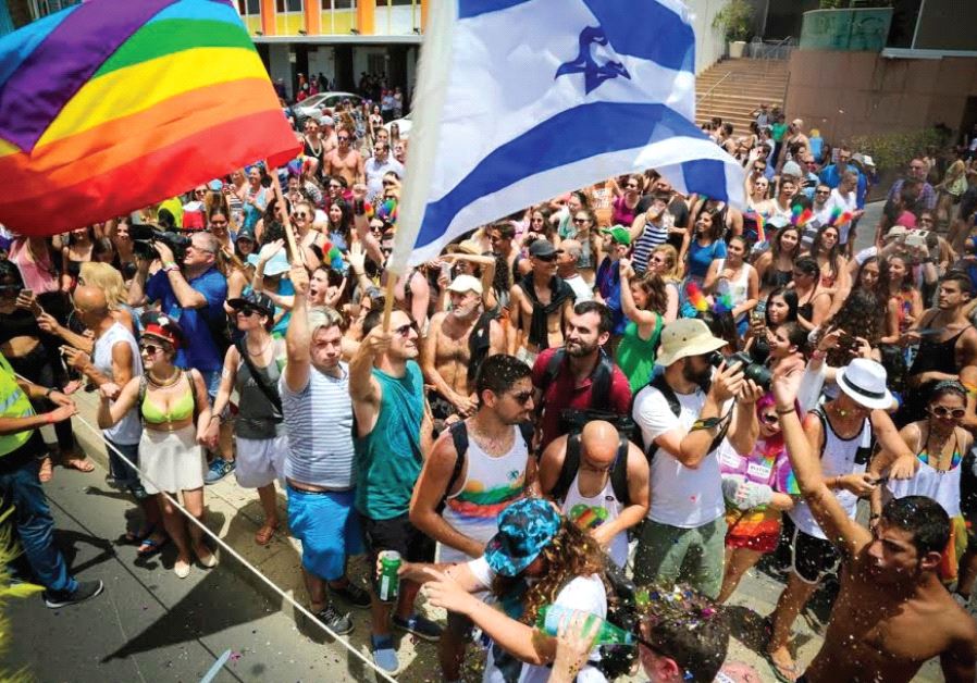 Revelers at Tel Aviv’s 2016 LBGTQ Pride Parade
